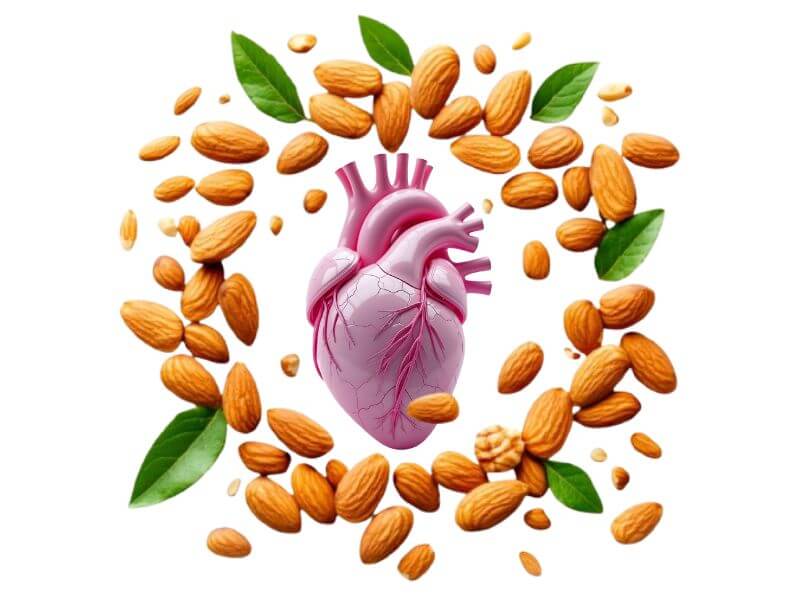 Almonds for heart health – a superfood that supports a strong heart and overall well-being.