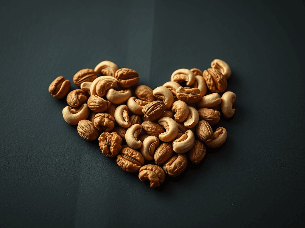 A beautifully presented platter of dry fruit laddus made with walnuts, almonds, and pistachios, promoting Nuts for Heart Health and overall wellness.